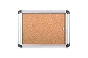 Bi-Office Enclore Extra - Vitrina de Interior de Corcho con Puerta de Acrílico y Cerradura, 513 x 373 mm - 2x A4