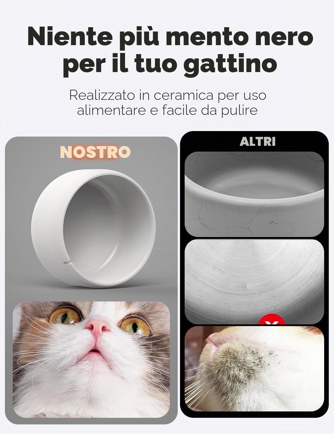 WOPET Fontana d'acqua per gatti in ceramica di alta qualità W03 Lite, fontana automatica per gatti e cani, lavabile in lavastoviglie, fontana per gatti con pompa ultra silenziosa, filtro e spugna
