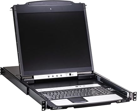 Eaton 16-Port Rack KVM Over IP Switch, 19in LCD Screen KVM, Cat5/Cat5e, Virtual Media KVM, 1U Rackmount, VGA Port, TAA Compliant, B064C-16-1-IP