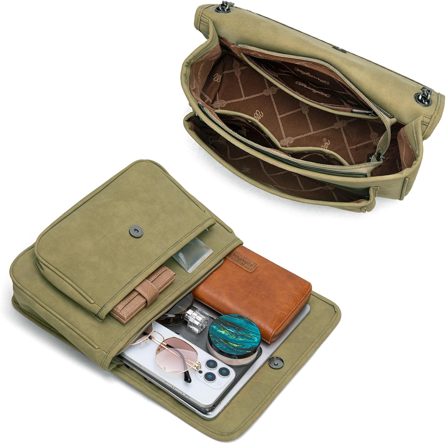 Wrangler Shoulder Bag for Women Retro Purses and Handbags Crossbody Bags with Chain Strap - Image 4