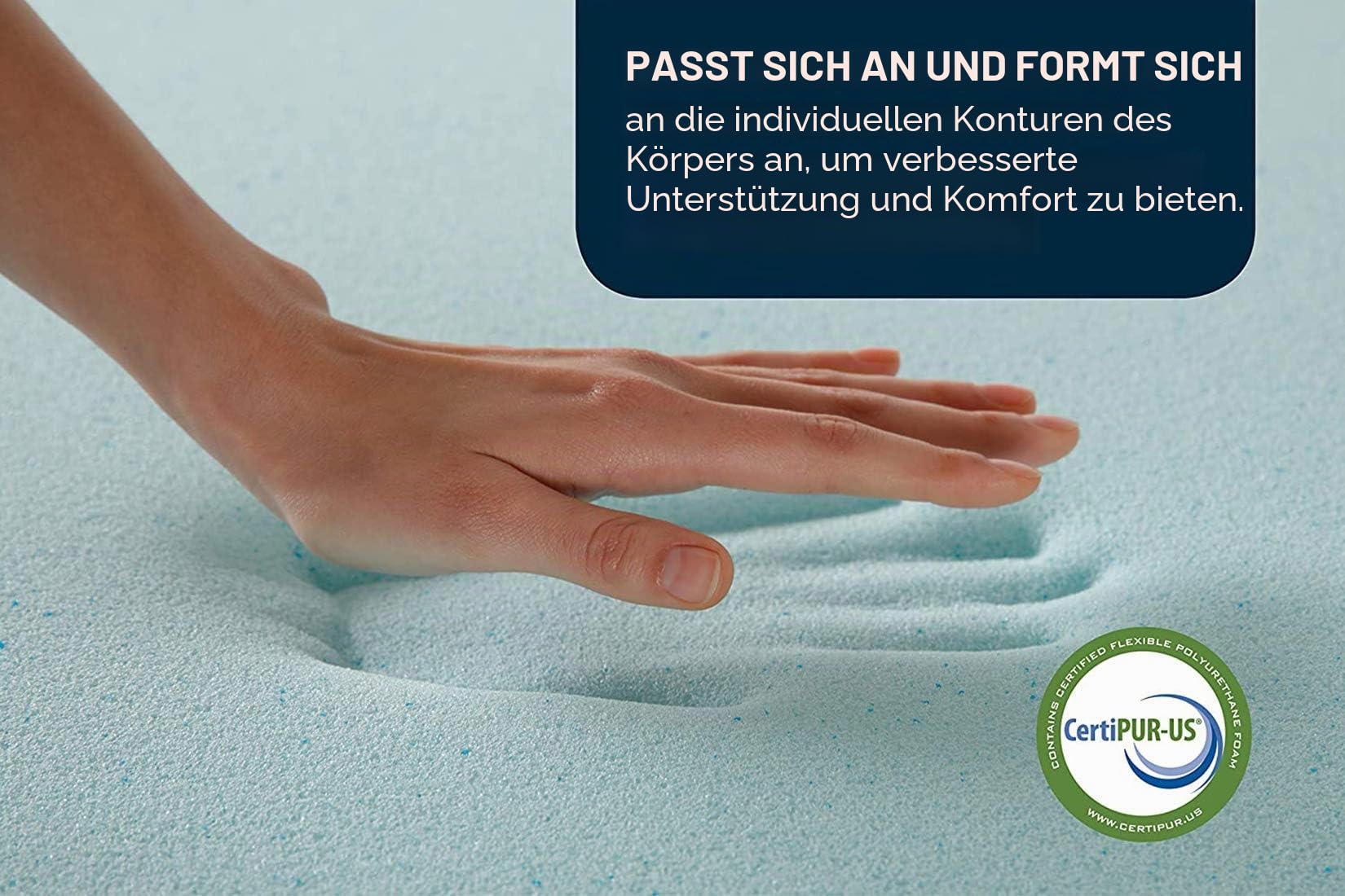 Serta ThermaGel kühlende, druckentlastende Matratzenauflage aus Memory-Schaum, 5,1 cm, Twin XL, Blau