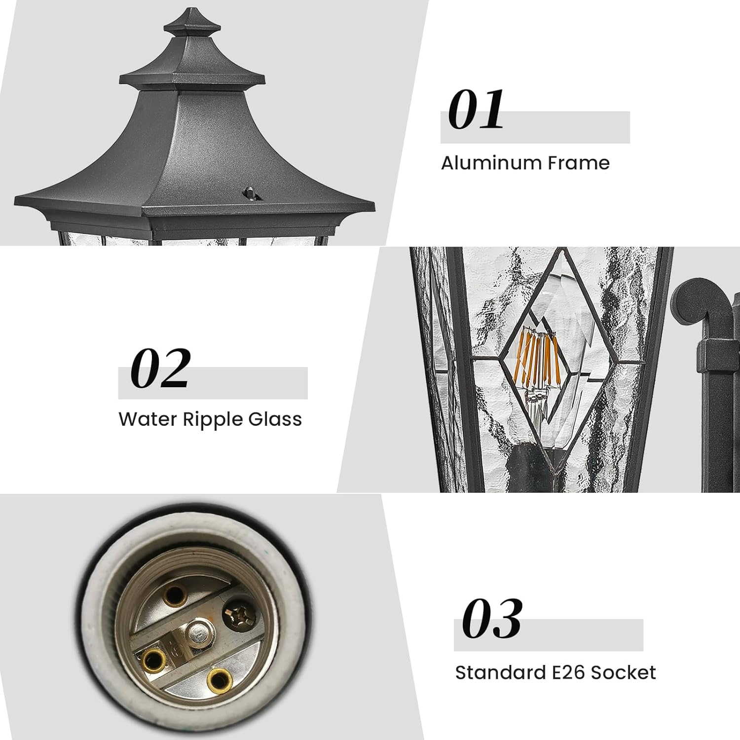 Outdoor Wall Lights Modern Outdoor Wall Sconce Light 21 Inch Large-Sized Exterior Porch Lights Wall Mount for Front House Garage and Entryway Black Finish Waterproof