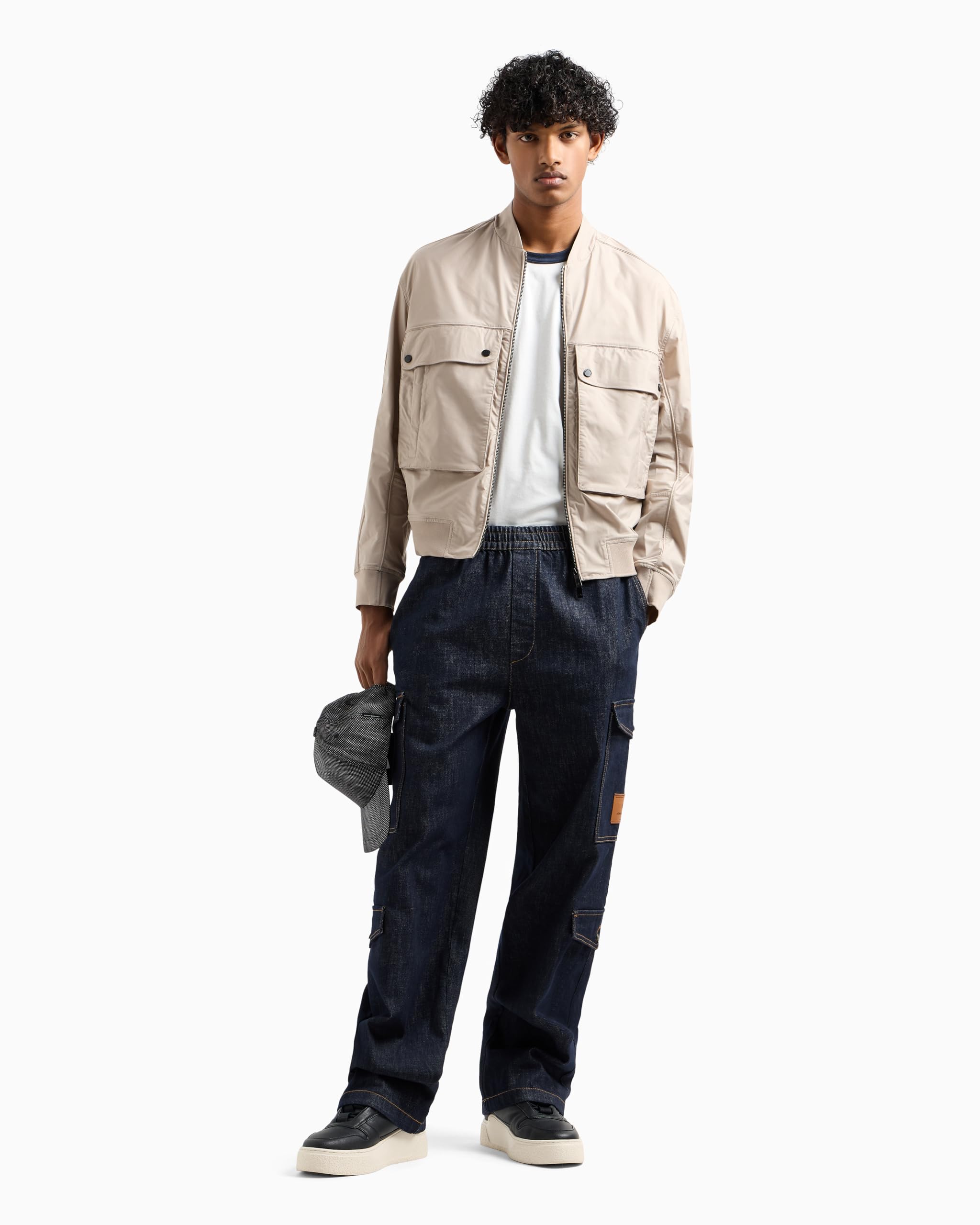 Armani Exchange Blue Edition, Logo Patch Giacca Blouson Uomo