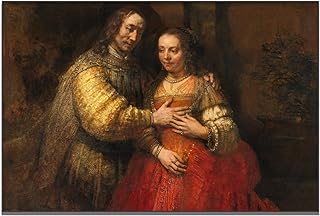 OKRA Rembrandt Canvas Wall Art Jewish Bride Poster Famous Oil Painting Print Historical Culture Illustration Modern Home Decorate Suitable for Home Classroom Wall Decoration Unframed(12x18in/30x45cm)