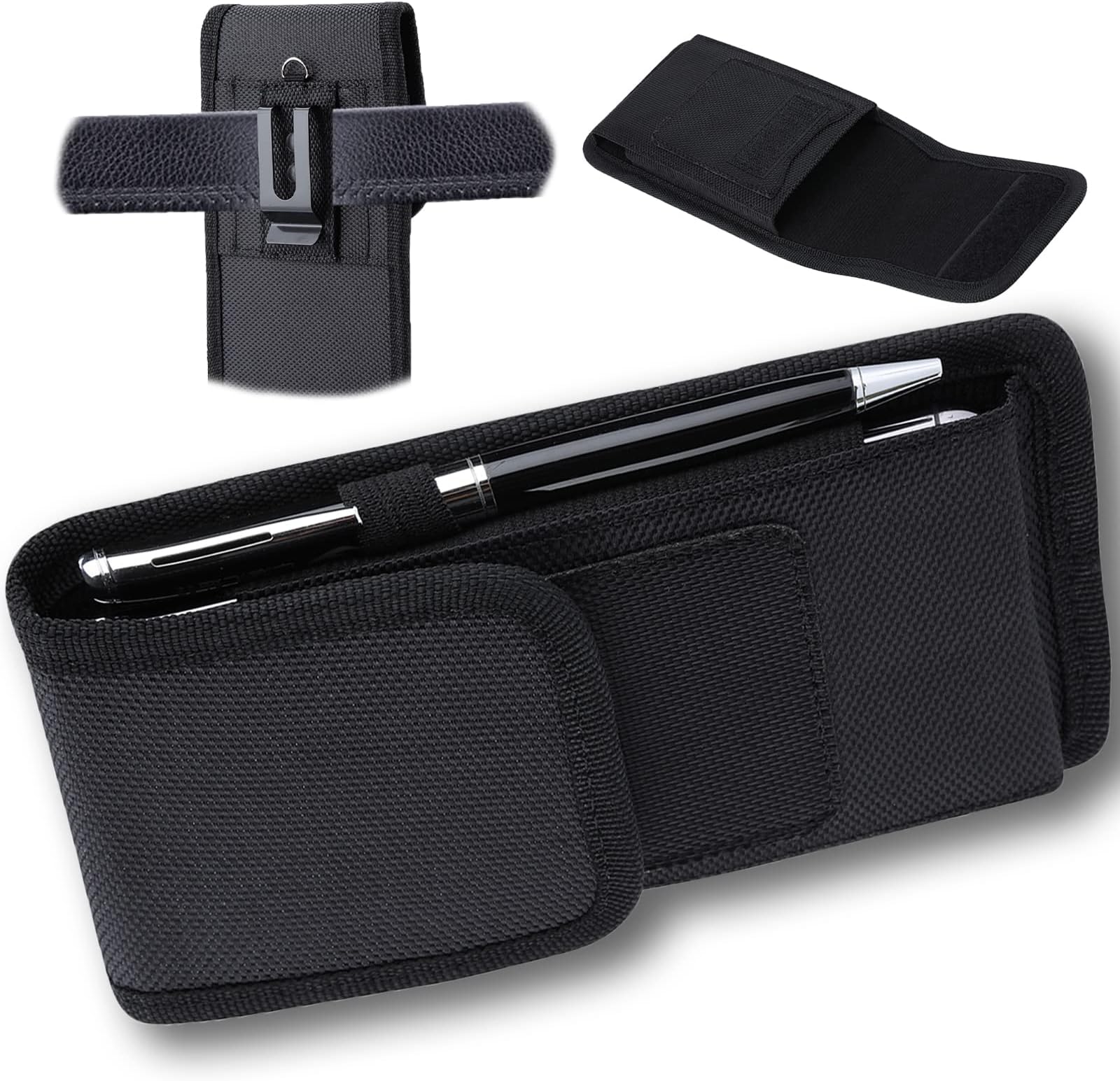 Miimall Compatible for Samsung Z Fold 6/5/4/3/2 Holster, Wear-Resist Nylon Belt Clip Case Waist Pouch for Galaxy Z Fold Series (Black)