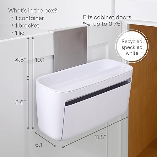 Miniatura 4 de YouCopia DoorStash™ - Soporte para cápsulas de lavavajillas con tapa, contenedor de almacenamiento colgante para detergente, color blanco moteado