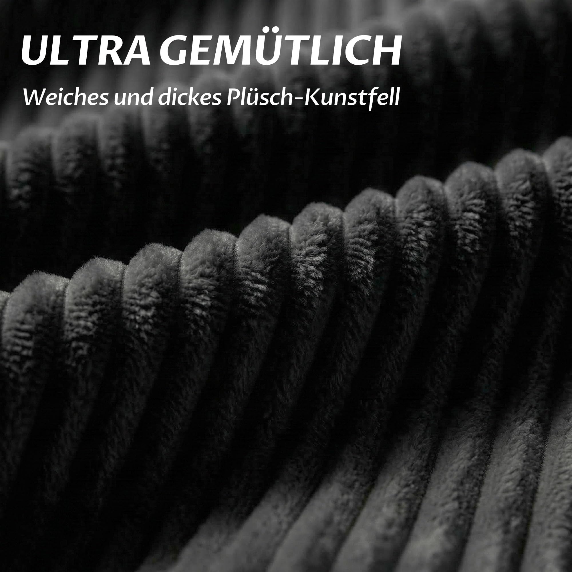 GRAVFORCE Schlafsofa mit Rückenlehne und Fußstütze, XXL Sitzsack Sessel mit Hocker für Erwachsene, Relaxsessel Lazy Sofa, Indoor-Sitzkissen für Schlafzimmer Wohnzimmer, Wintergarten Schwarz