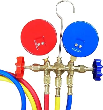R12 R22 R134a R404a Manifold Gauge Set 3 Gauge HVAC A/C Refrigeration Charging Service