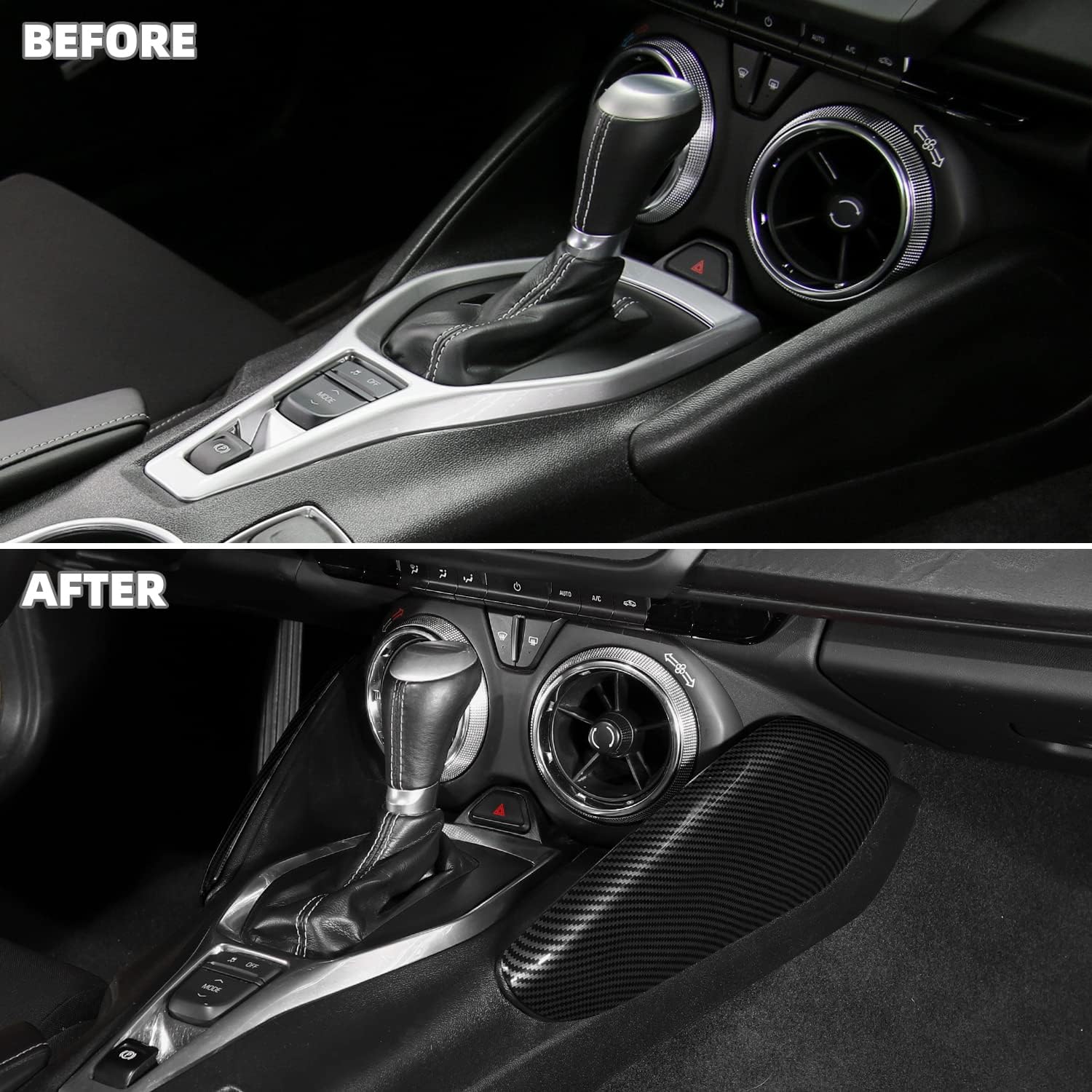 Carbon Fiber Center Console Gear Shift Panel Side Trim Cover Fit for 2016-2026 Chevrolet Chevy Camaro Interior Accessories