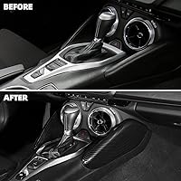 Vista 2 de Cubierta lateral de panel de palanca de cambios de fibra de carbono para Chevrolet Chevy Camaro 2016-2026, accesorios interiores