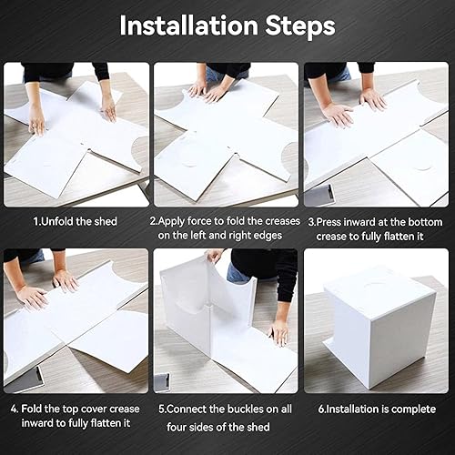 Miniatura 7 de Mini caja de luz de cámara, pequeña caja de luz blanca para estudio fotográfico, portátil, plegable, LED, kit de tienda de luz de fotografía