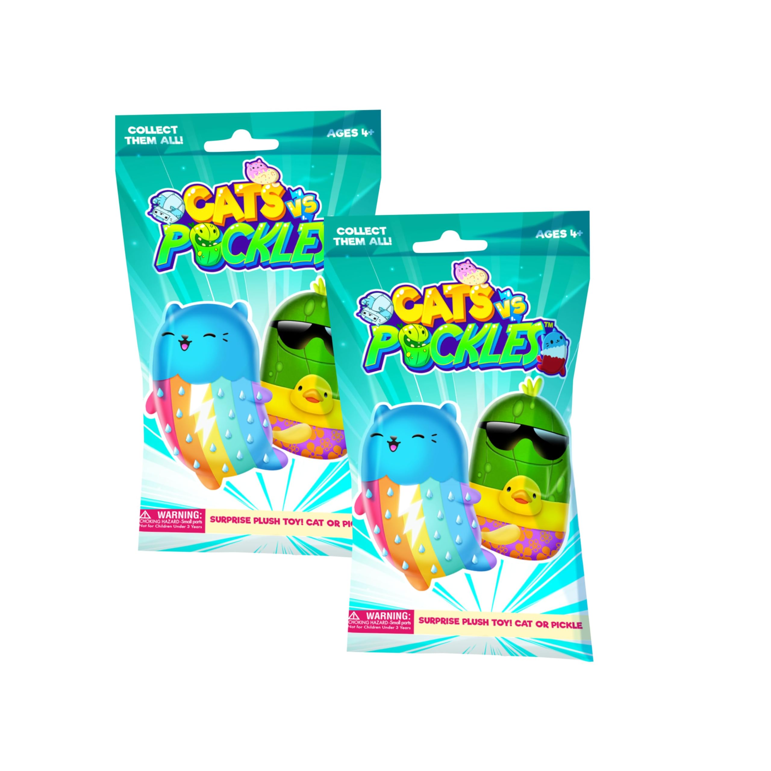 Cats vs Pickles 2 pack Mystery Bags Bean Filled Plushies