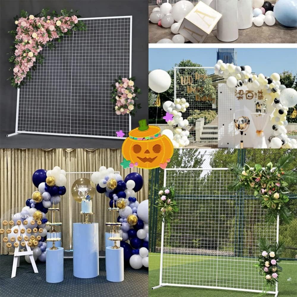 Buy 2m/78.74 White Square Arch Wedding Arch Mesh Backdrop Stand for ...