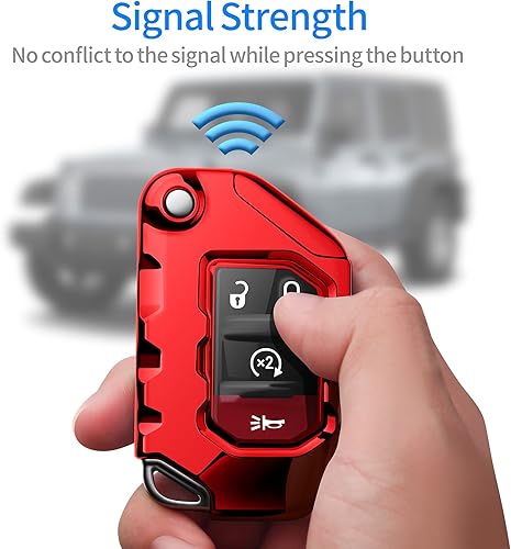 Miniatura 10 de Autophone Compatible con funda para llavero Jeep con llavero de cuero, funda de protección suave de TPU para llave de control remoto Wrangler JL