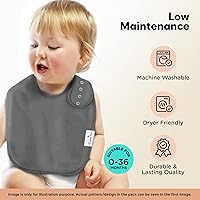 Vista 5 de Drool Bibs for Babies – Organic, Unisex, Soft Absorbent Teething Bibs with Adjustable Snaps