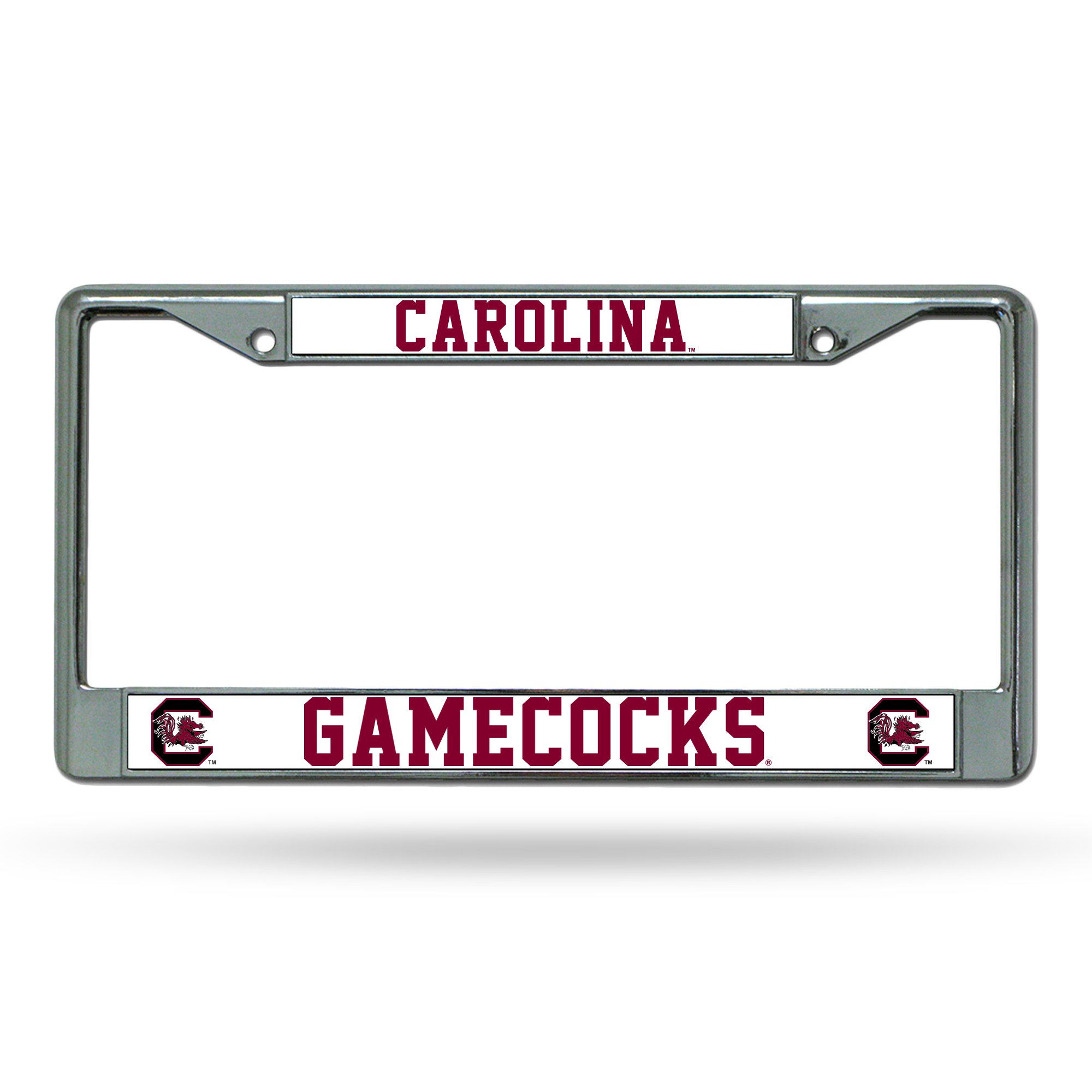 Rico Industries NCAA South Carolina Gamecocks Premium License Plate Chrome Frame 12" x 6"
