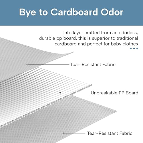 Miniatura 5 de Criusia Organizador de cajones de ropa, paquete de 8 organizadores de cómoda para ropa interior, calcetines, ropa de bebé, organizador plegable de