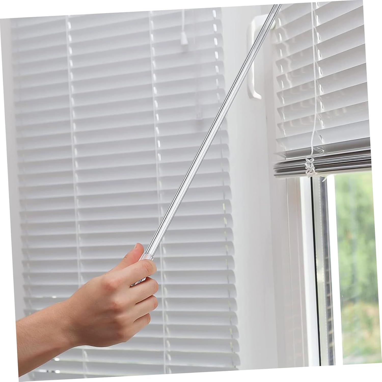 24-Inch Vertical Window Blinds Replacement Wand Hook Handle Clear Plastic Trolley Hook Handle for Indoor Vertical Blinds Easy Installation