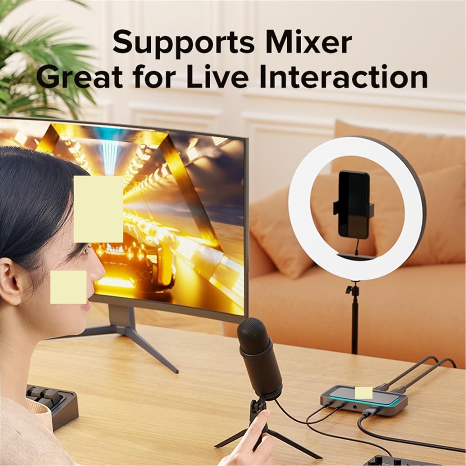 Professional HDMI Live Stream Switcher 4K 60HZ Video Capture Card for Streaming Podcasting Compatible with PS*5 X*Box Phone