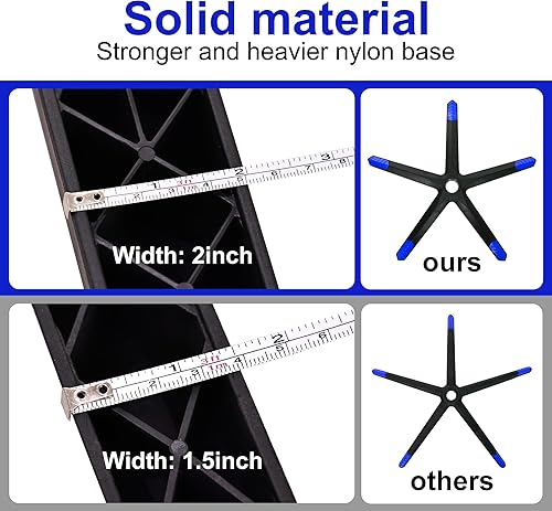 Miniatura 7 de Frassie Pieza de repuesto de base de silla de oficina de nailon resistente de 28 pulgadas con 5 ruedas