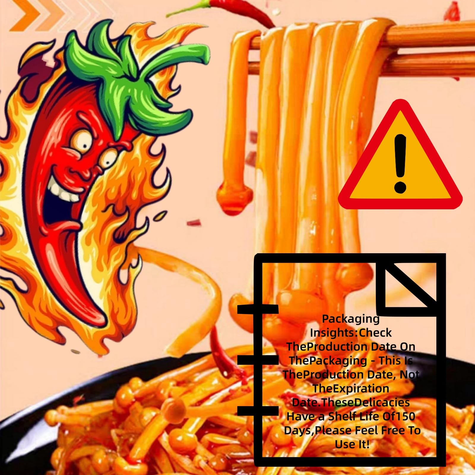 Noble Createaprototype Spicy Enoki Mushroom Snack, Chinese Style Chili Oil Pickled Mushrooms, Ready to Eat, Vegan, Gluten Free