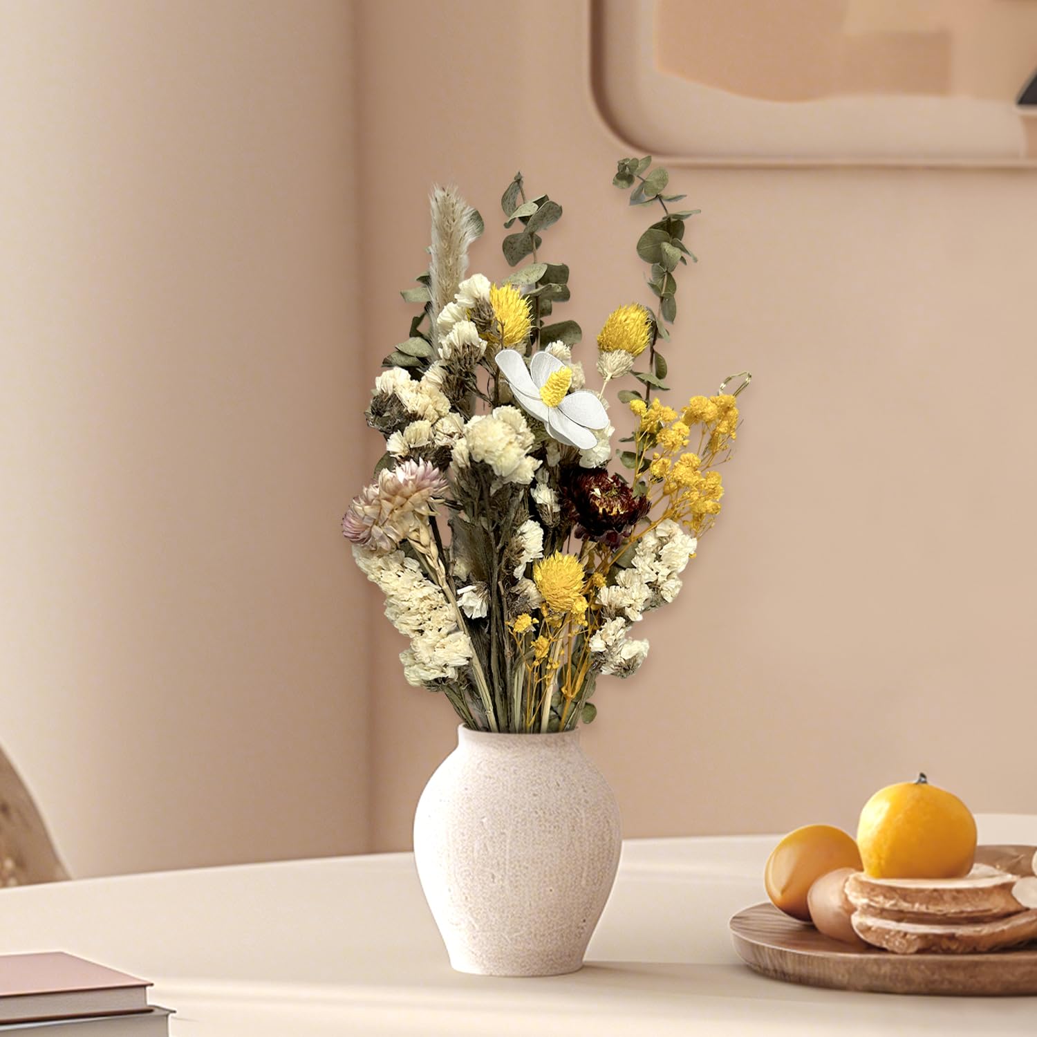 Flores secas Naturales para jarrón, decoración Boho con Flores preservadas para Mesa, salón, arreglo de Boda (Estilo 2)