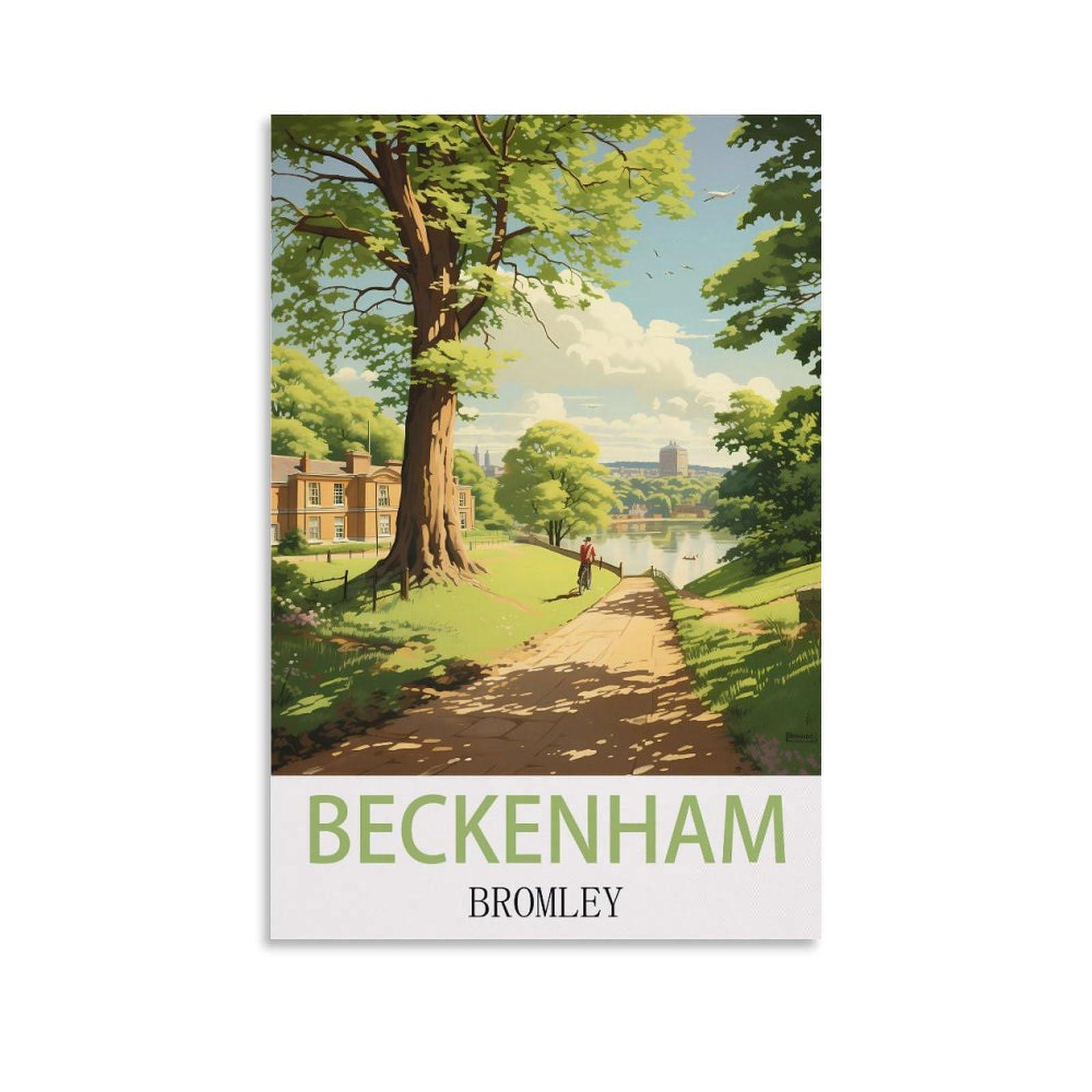 HXHNFERR Beckenham Bromley Vintage Travel Poster 12x18inch(30x45cm) Canvas Wall Posters And Art Pictures Prints Paintings Bedroom Decor