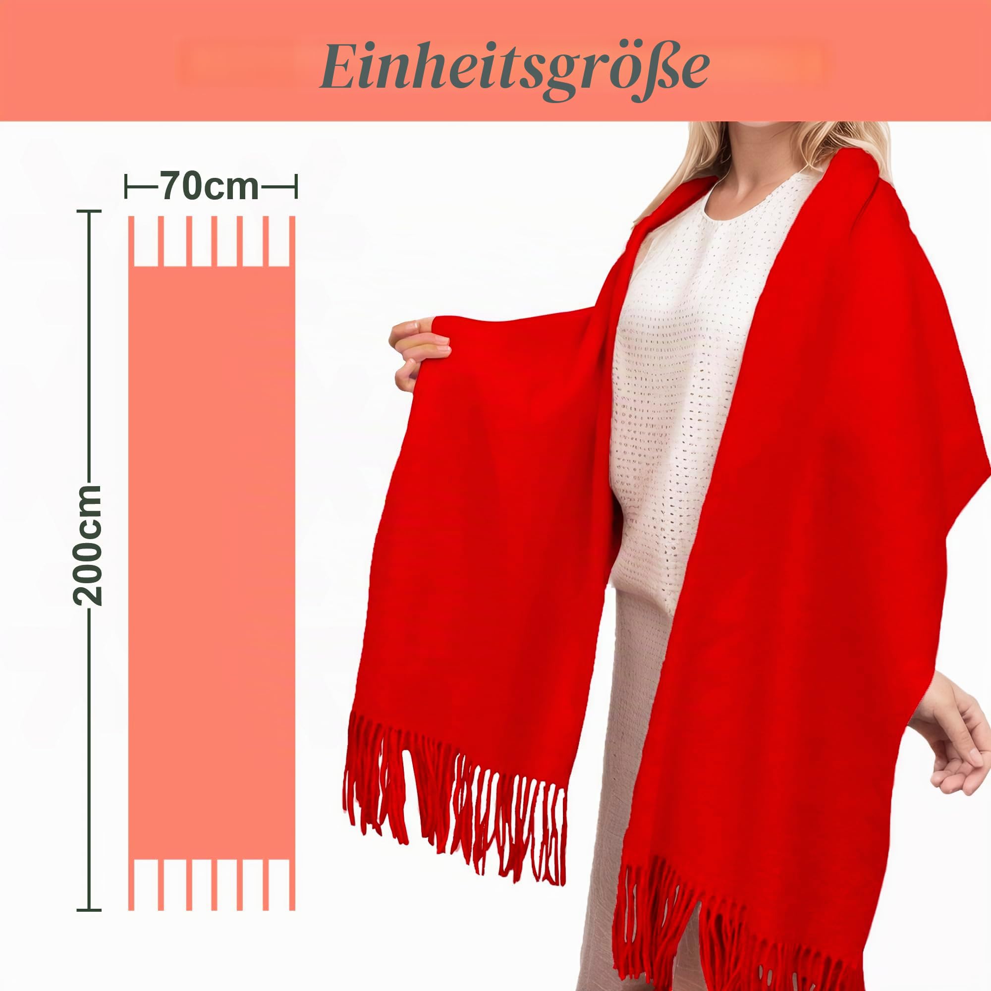 ehsbuy Schal Damen Winter Kaschmir Langer Großer Weiche Warme Pashmina Cashmere Schal für Weihnachten Hochzeitsgeschenke Geschenke für Frauen