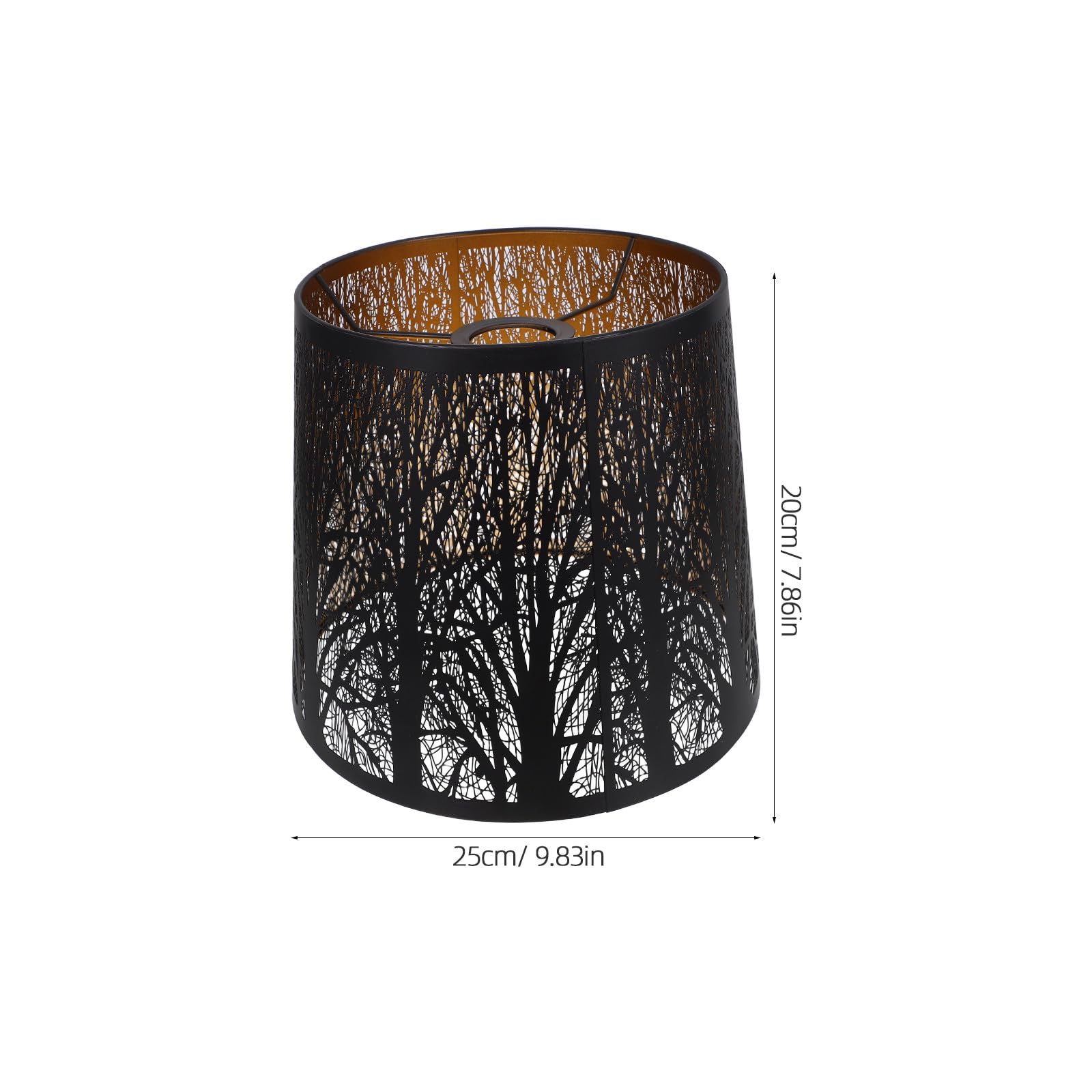 abat-jour en Métal Creux Sculpture Forêt abat-jour Rustique Cylindrique pour Lampe de Table Applique Murale ou Lampadaire Décoratif 1 Pièce Accessoire Éclairage