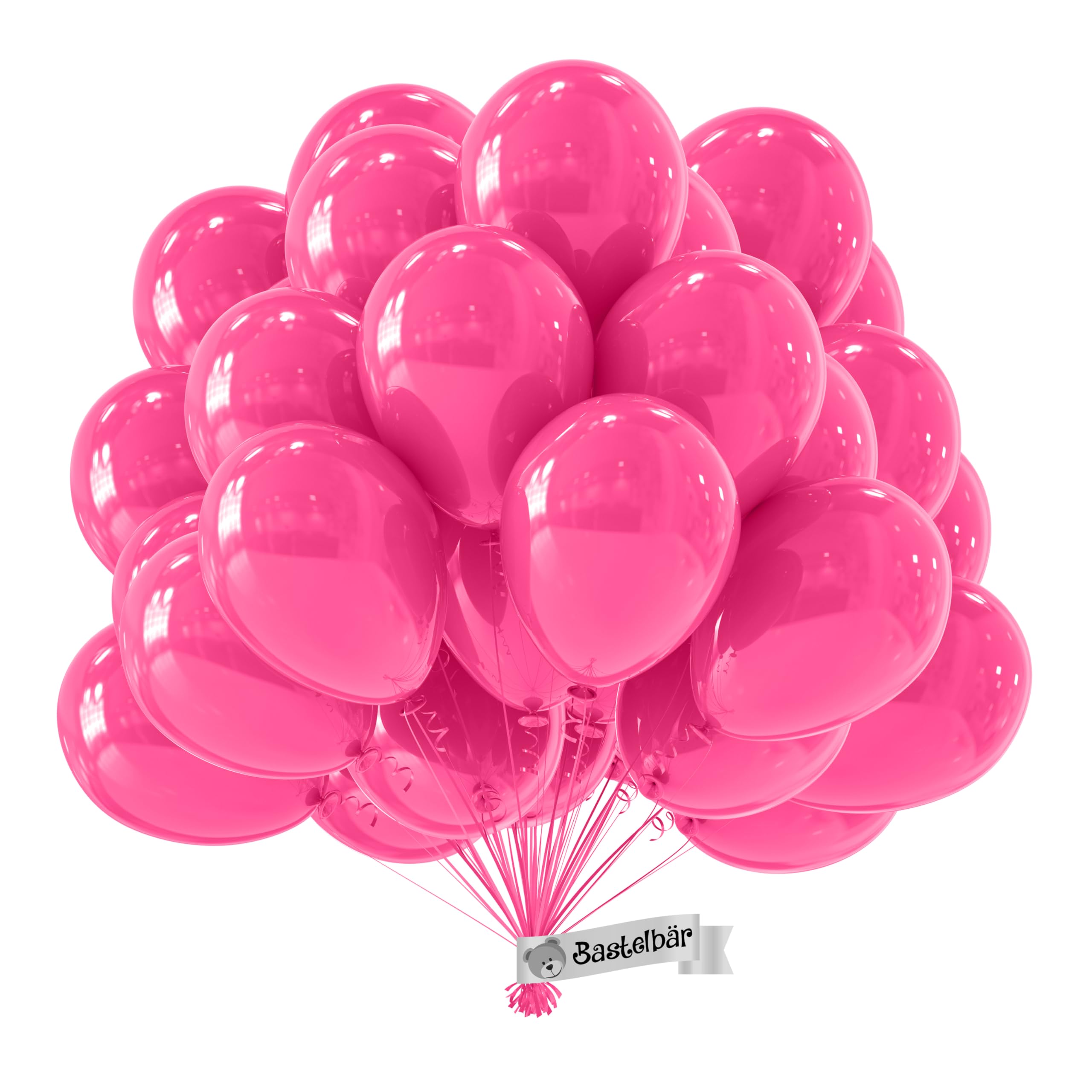 BIO Luftballons Pink [50 Stück]• MADE IN EU • Zertifiziert nachhaltige Bio Ballons • 100% Naturlatex • Regional hergestellt, kompostierbar • Pinke Luftballon • Luftballons Geburtstag Party, Hochzeit