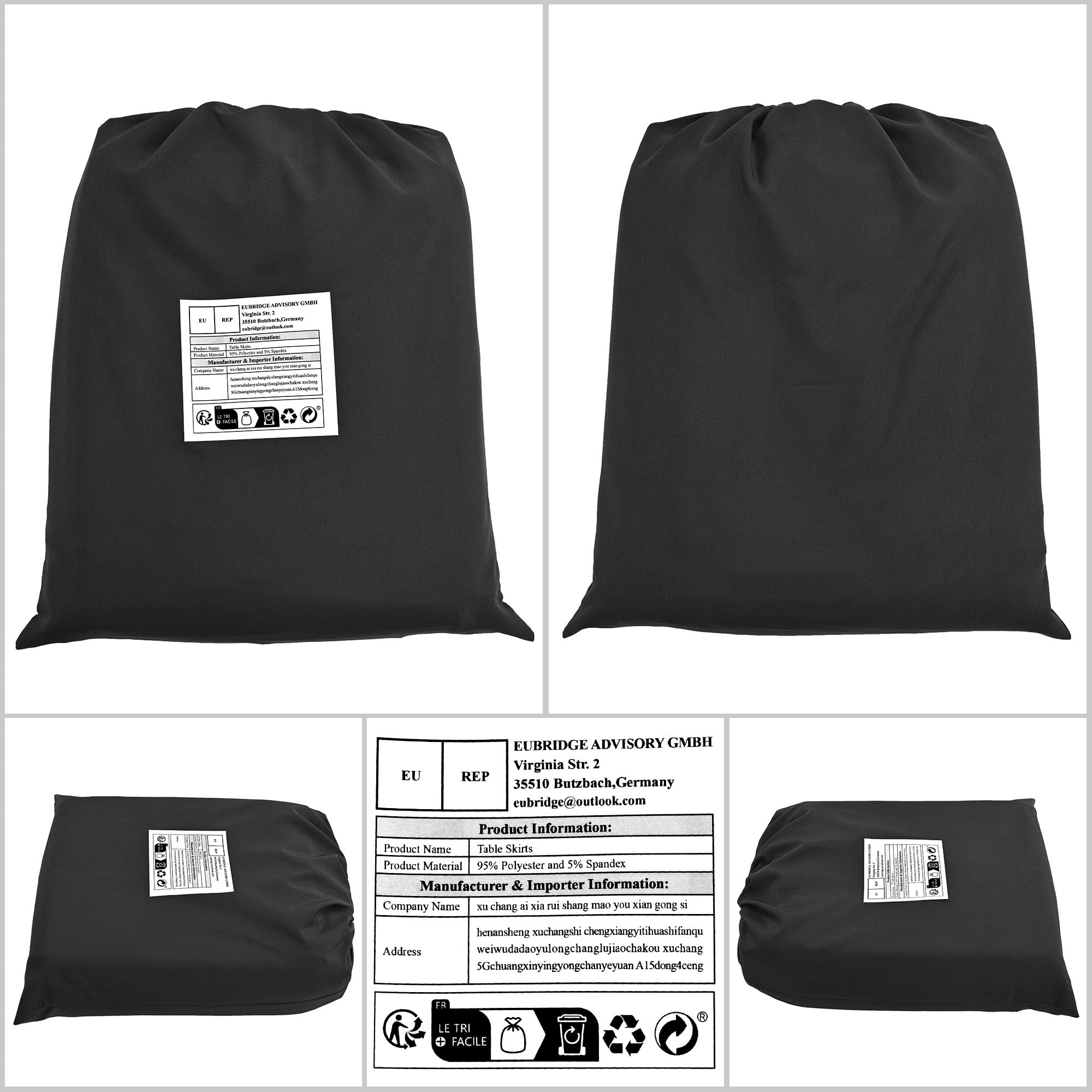 2 Paquet nappes de Cocktail Spandex Blanc avec Jupe Courte, Nappe Drap - Housse élastique pour Table Ronde Haute, Nappe de Cocktail ondulée pour réception de Mariage (32 "x43)