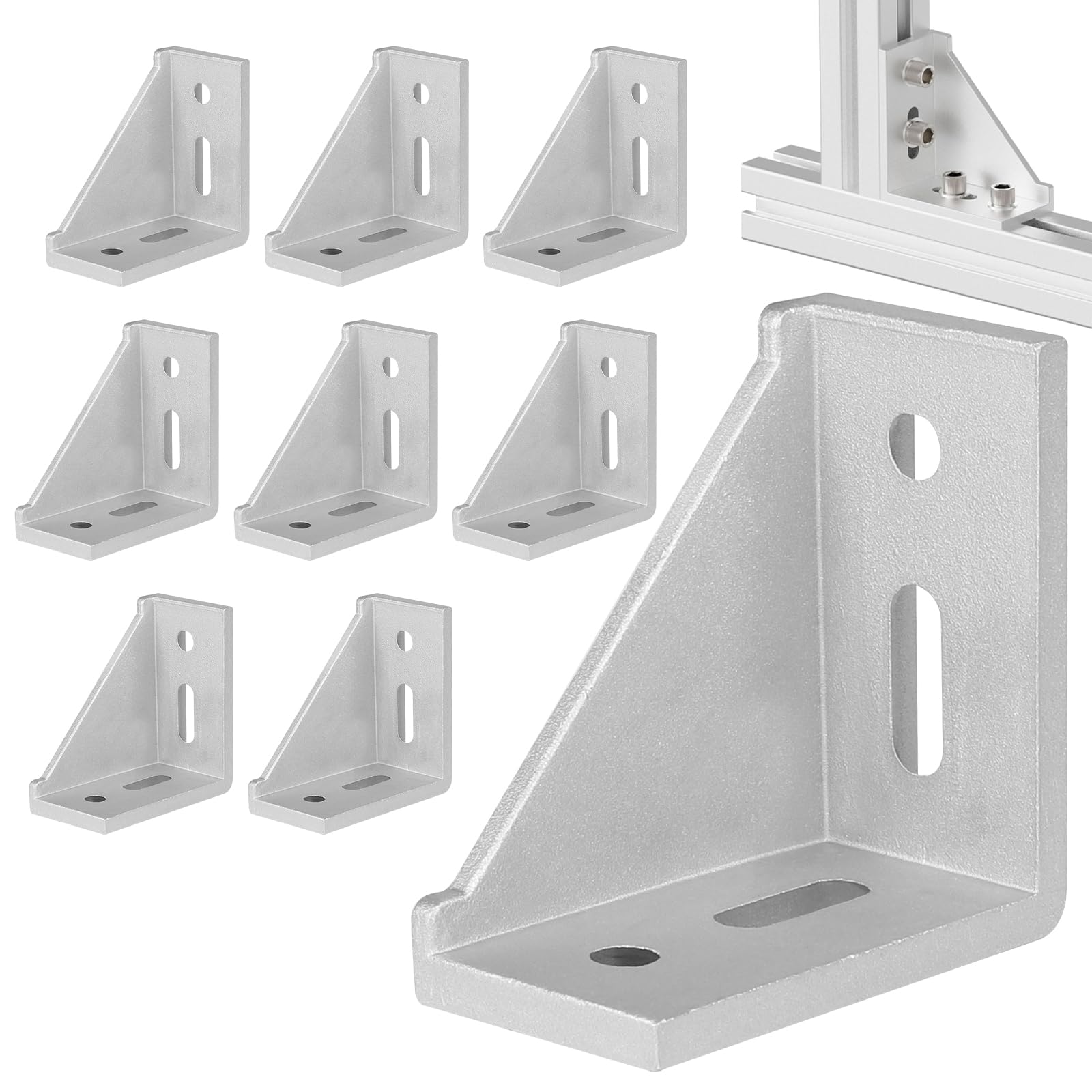 Cornières D'angle En Aluminium 90 Degrés - Série 2020 - Noires - Lot De 4 - Uxcell