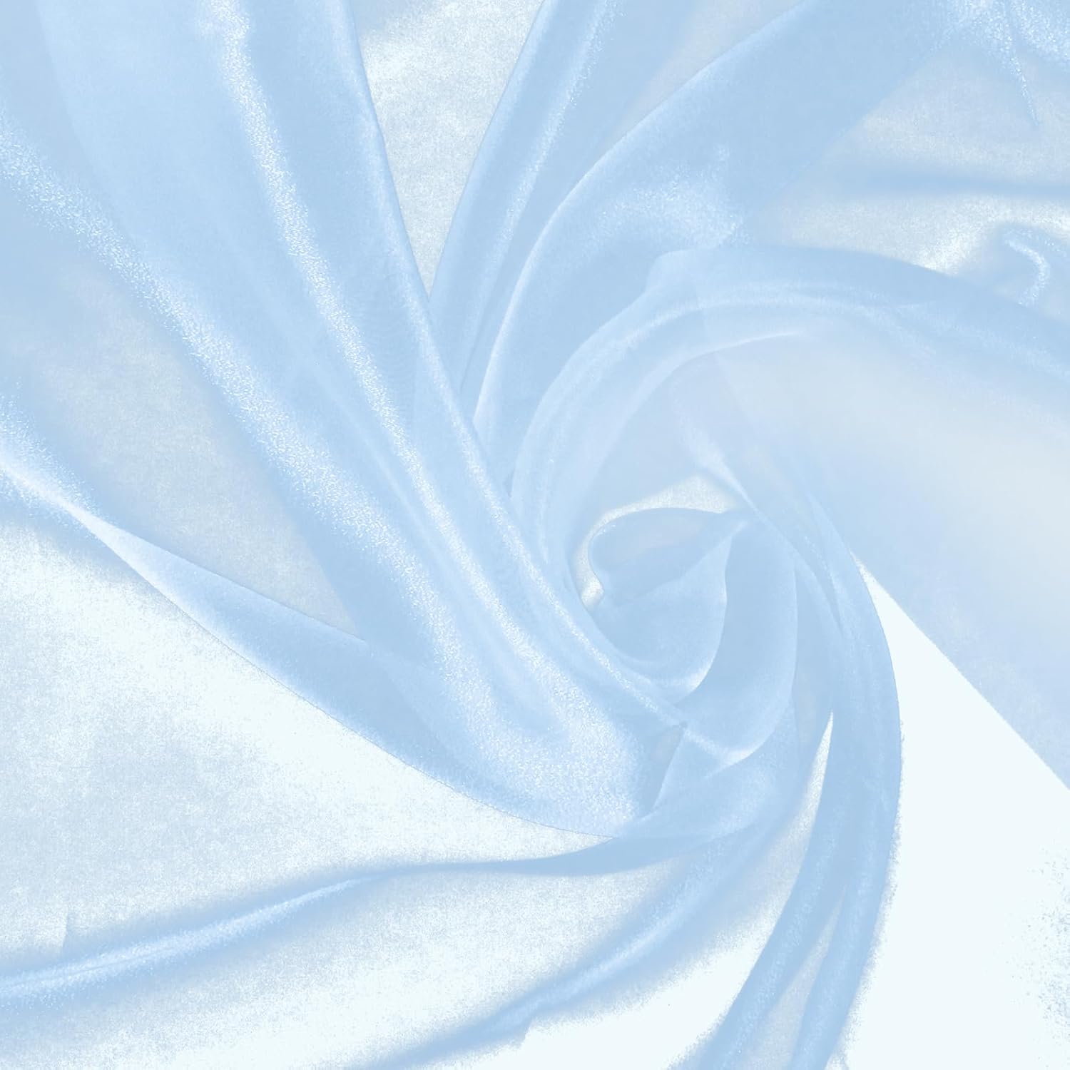 Manyshofu Baby Blue Organza Fabric by The Yard - 60 Inch Wide, 10 Yard Soft Sheer Fabric Silky Organza Tulle Fabrics Chiffon Fabrics for DIY Wedding Dress Bridal Decorations Fashion Craft