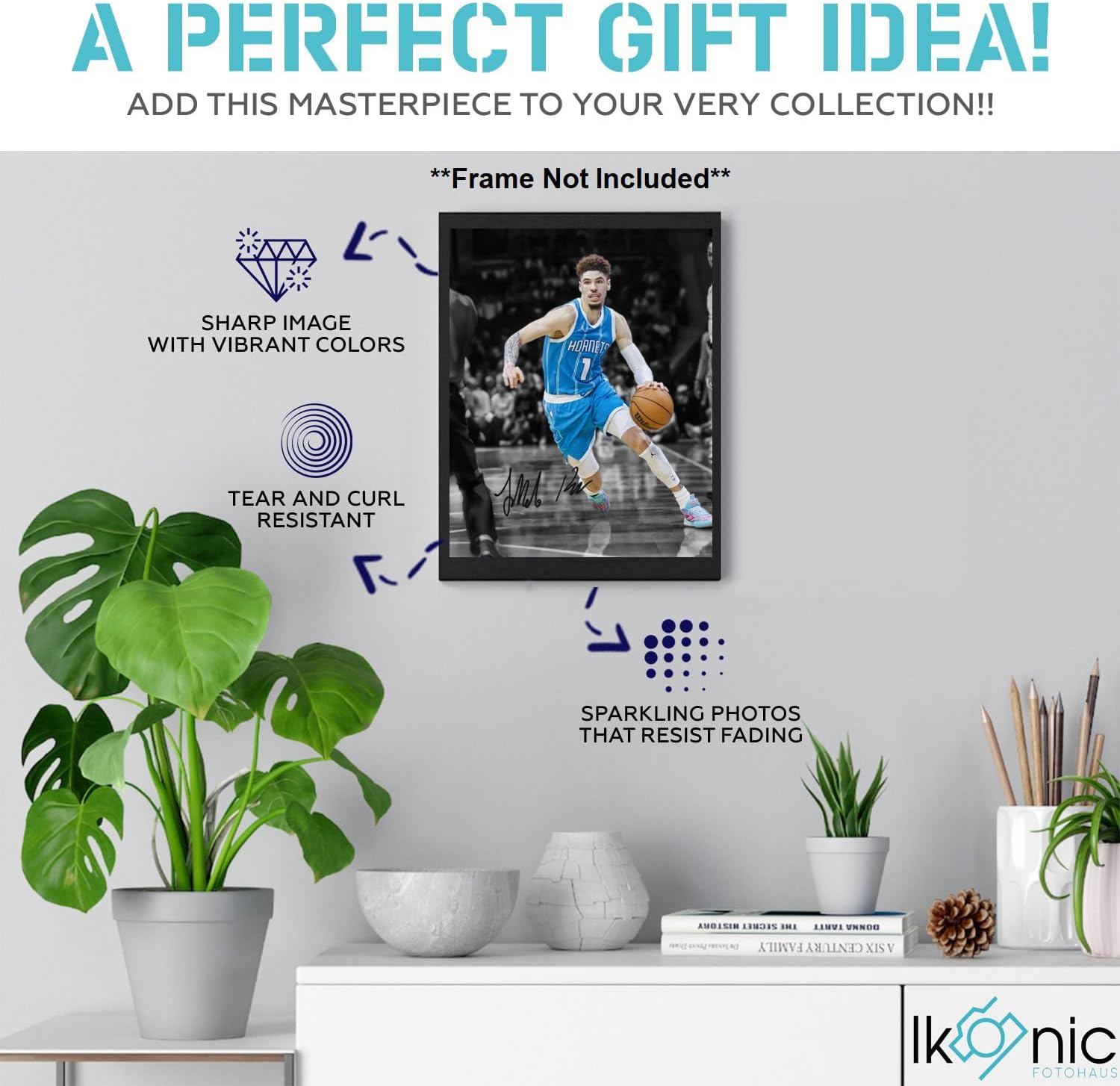 Ikonic Fotohaus LaMelo Ball Signed Photo Autograph Print Wall Art Home Decor - Image 3