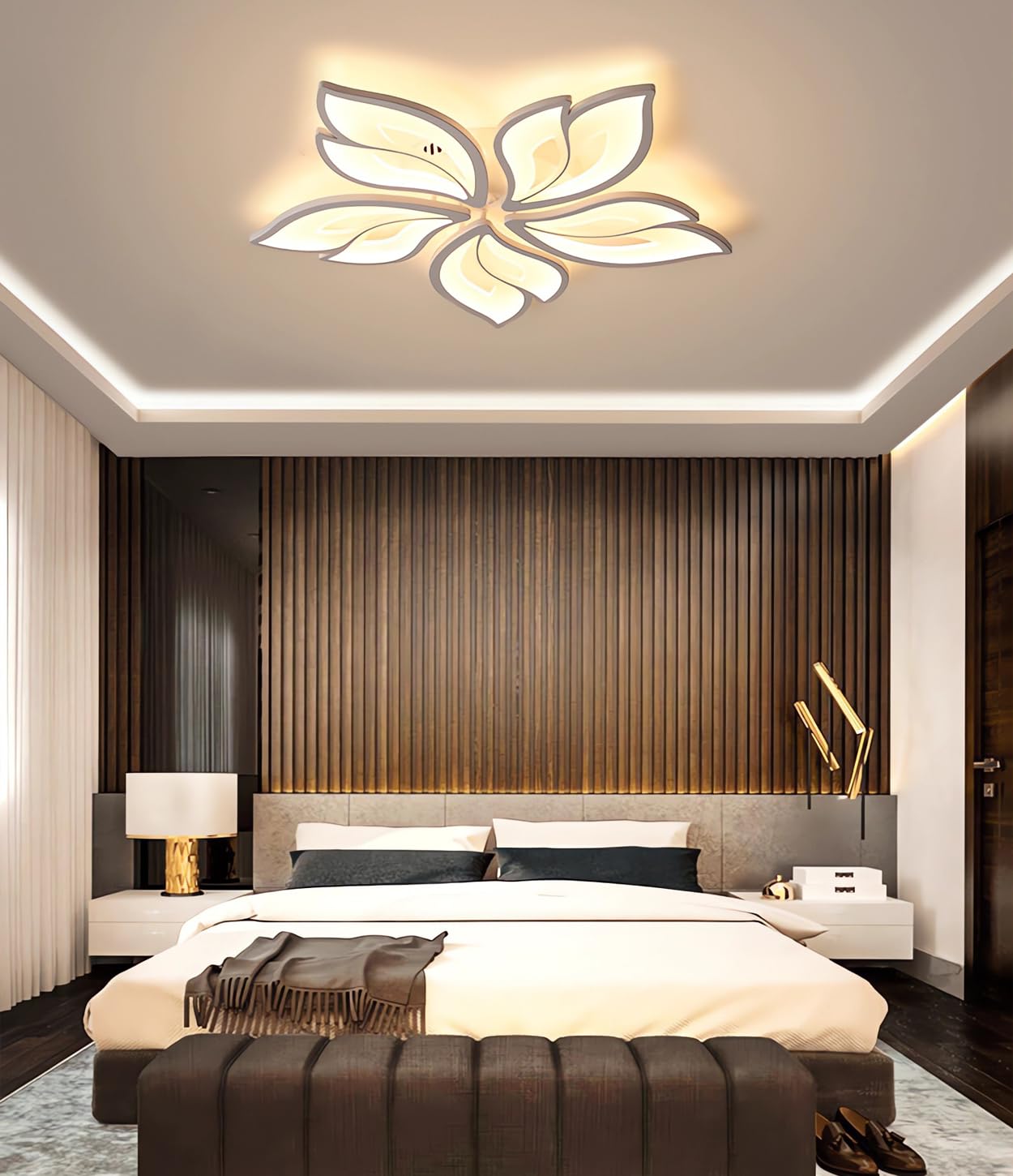 Lustre de plafond LED moderne à intensité réglable par télécommande