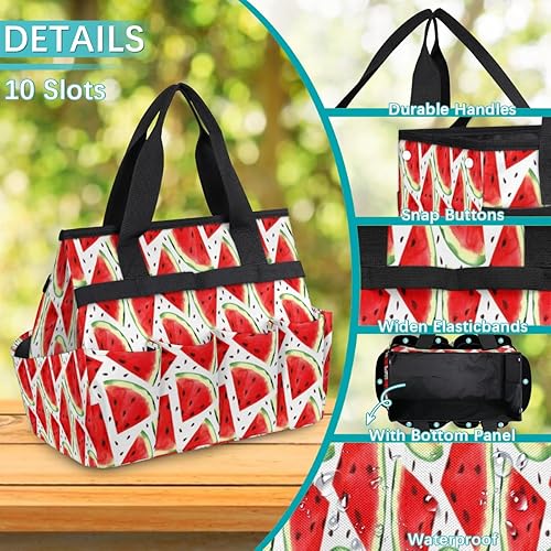 Miniatura 5 de Summer Watermelons Garden Tool Tote Bag for Women Men Gardening Tool Storage Bags with 10 Pockets Standable Garden Home Tool Kits Organizer for