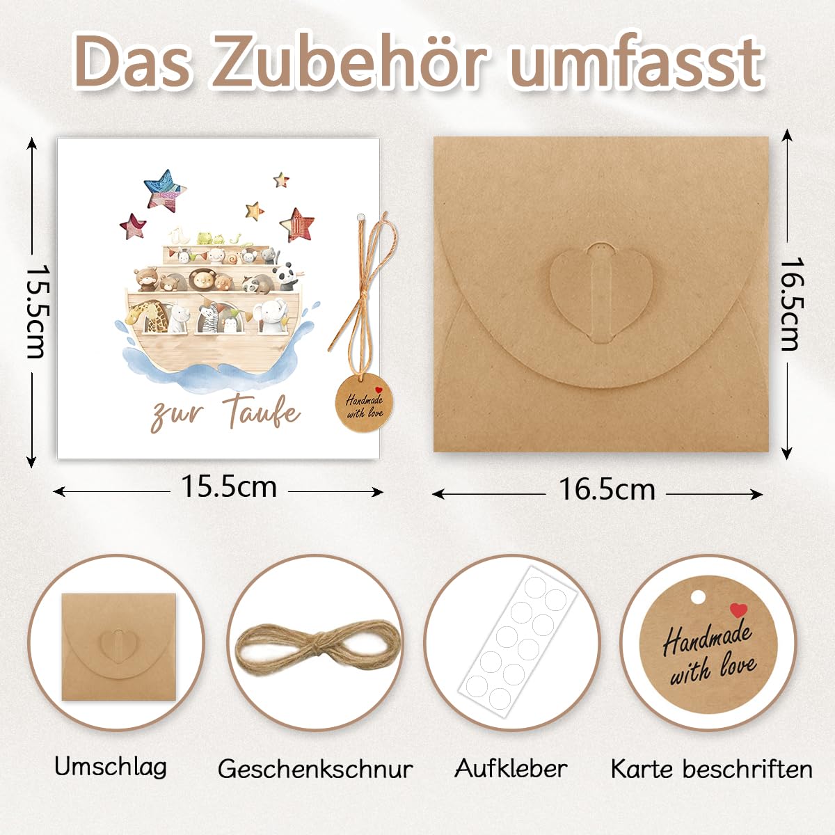 Carte cadeau baptême avec enveloppes, cadeaux de baptême, cadeaux de baptême originaux pour filles et garçons