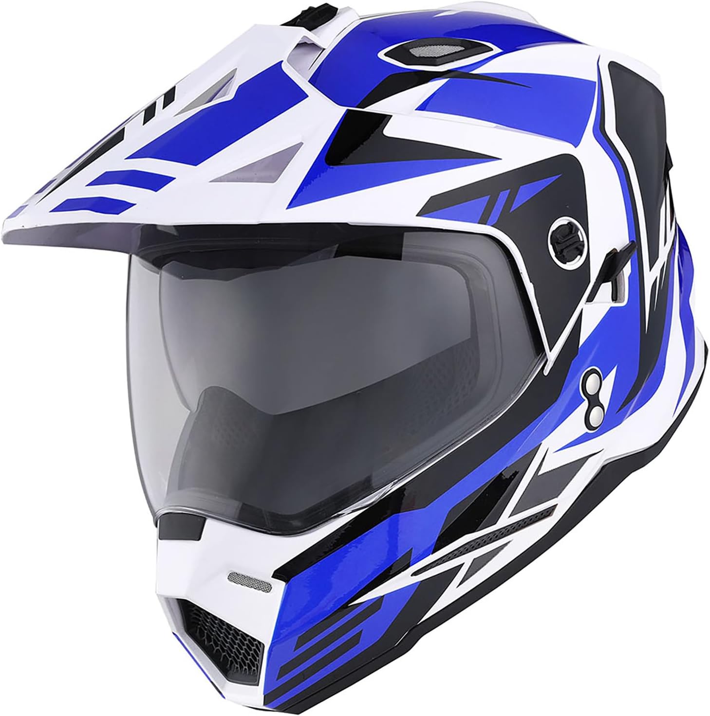 1Storm Youth Kids Dual Sport Dual Visor Motorcycle Motocross Off Road Full Face Helmet Matt Black