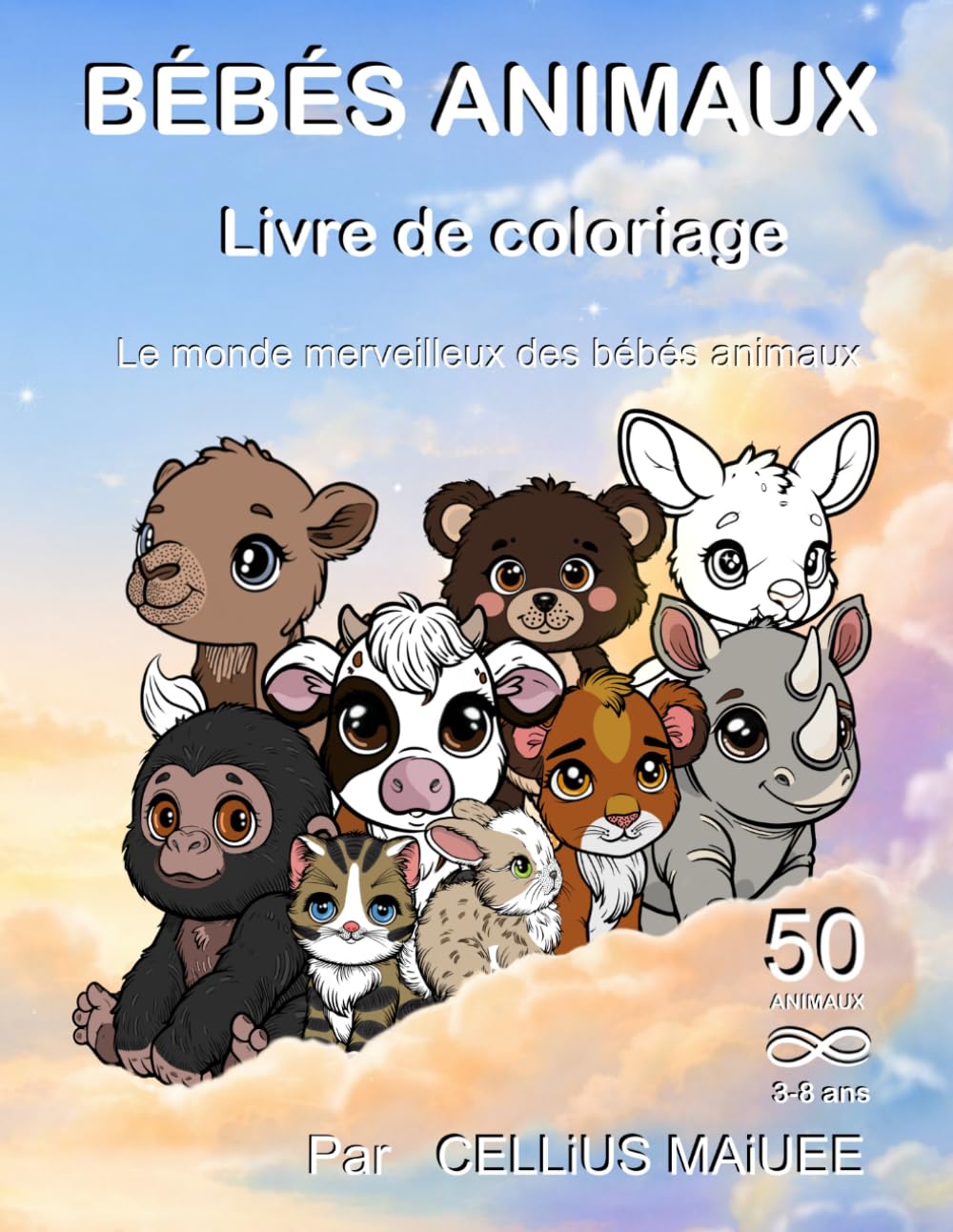 Bébés Animaux – Livre de Coloriage pour Enfants de 3 à 8 Ans / 50 Illustrations Adorables pour Stimuler la Créativité et la Détente: BE