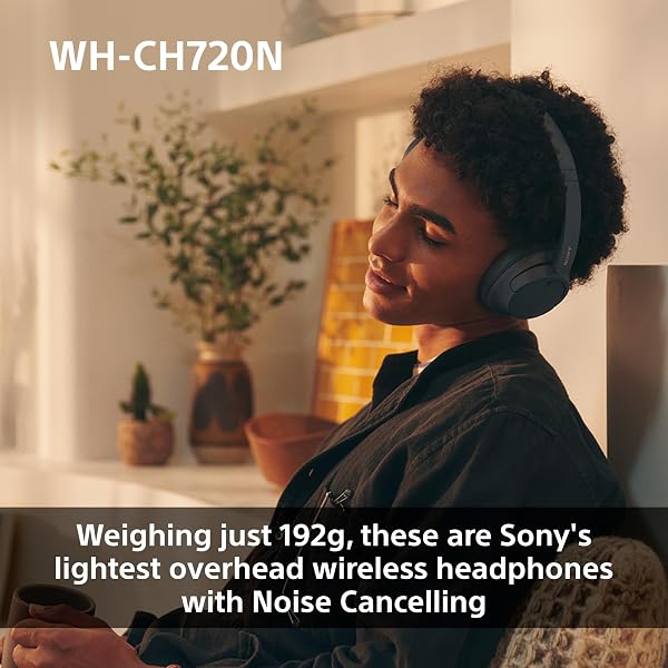 Sony WH-CH720N Wireless Bluetooth Noise Cancelling Over-Ear Headphones, Ambient Sound Mode, Lightweight Design, up to 35 hr battery life, iOS & Android - Black - 4