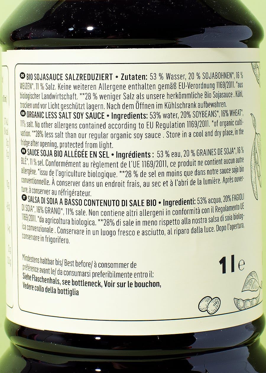 KoRo - Salsa di soia bio a ridotto contenuto di sale 12 x 1 L - Confezione risparmio - Vegan e bio - Intenso sapore umami