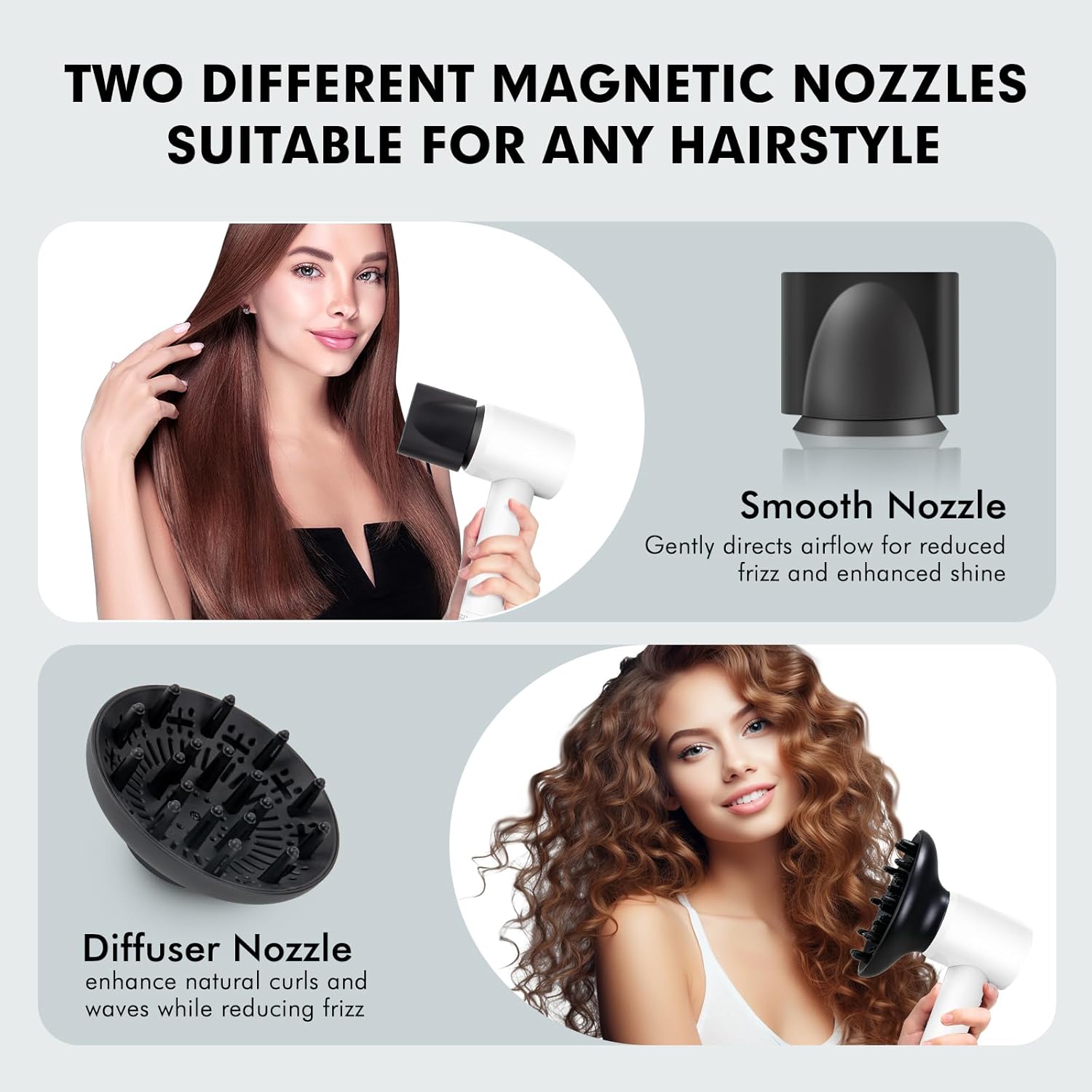 Hair Dryer, 112000 RPM High Speed Brushless Motor Blow Dryer with Diffuser for Fast Drying, 300M Ionic Hair Dryers for Men & Women, Professional Quiet Travel Hair Dryer, Lightweight Portable Mini