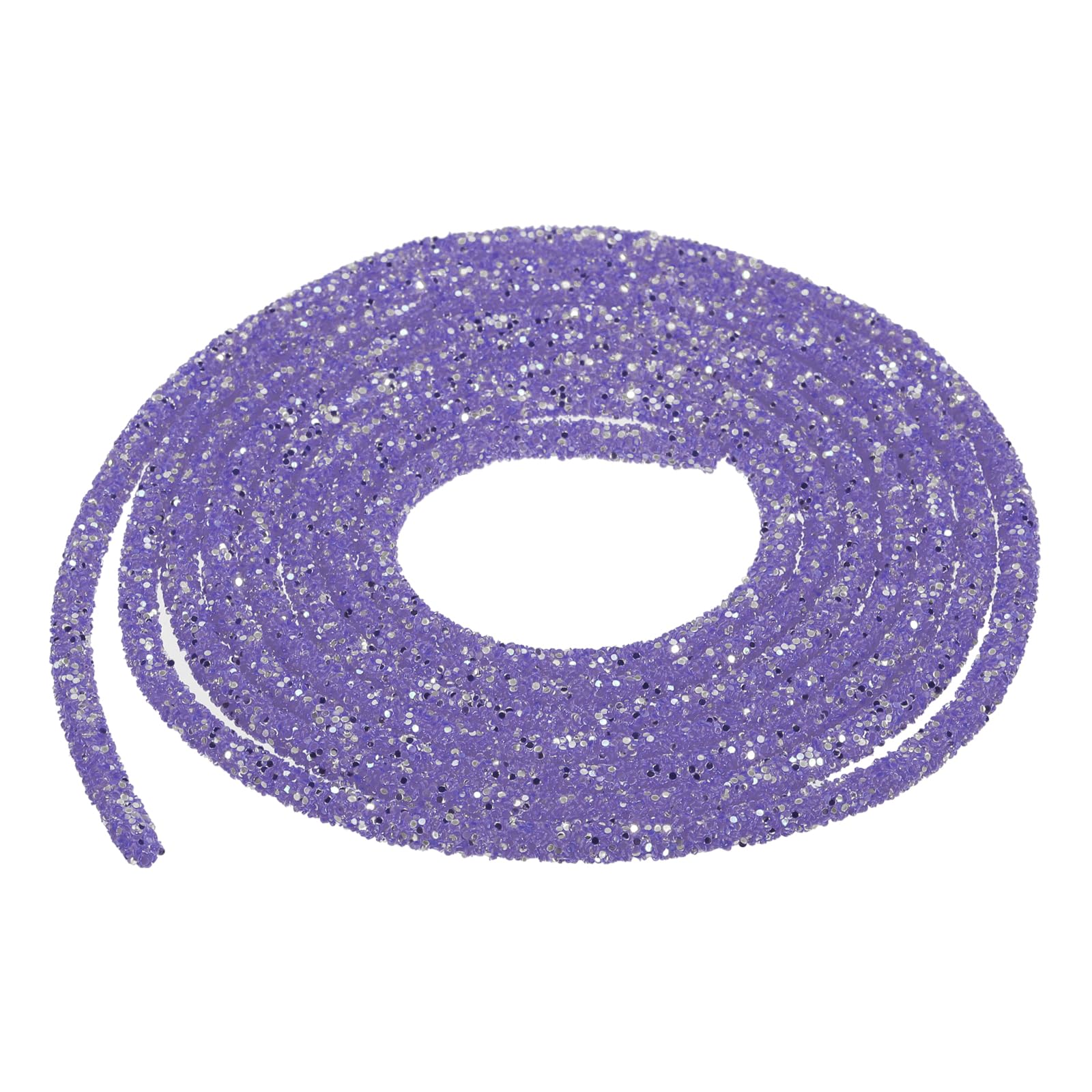 sourcing map 5 Yard 6mm 0.24 inch Glitter Sequins Rope Sequins Rhinestone Tube Cord for DIY Wedding Dresses Costume Clothing Shoes Jewelry Accessory Clear White — view 129