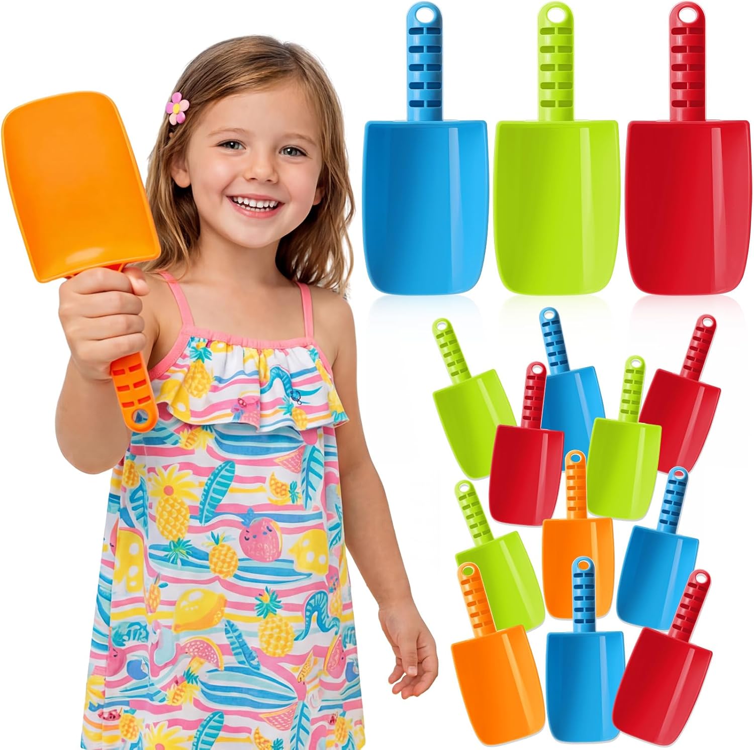 30 Pack Sand Shovels for Kids Bulk, 8 Inch Heavy Duty Plastic Colorful Beach Sand Shovels, Sensory Beach Shovel Great for Toddlers Kids Outdoor Digging Sandbox Play Planting or Snow