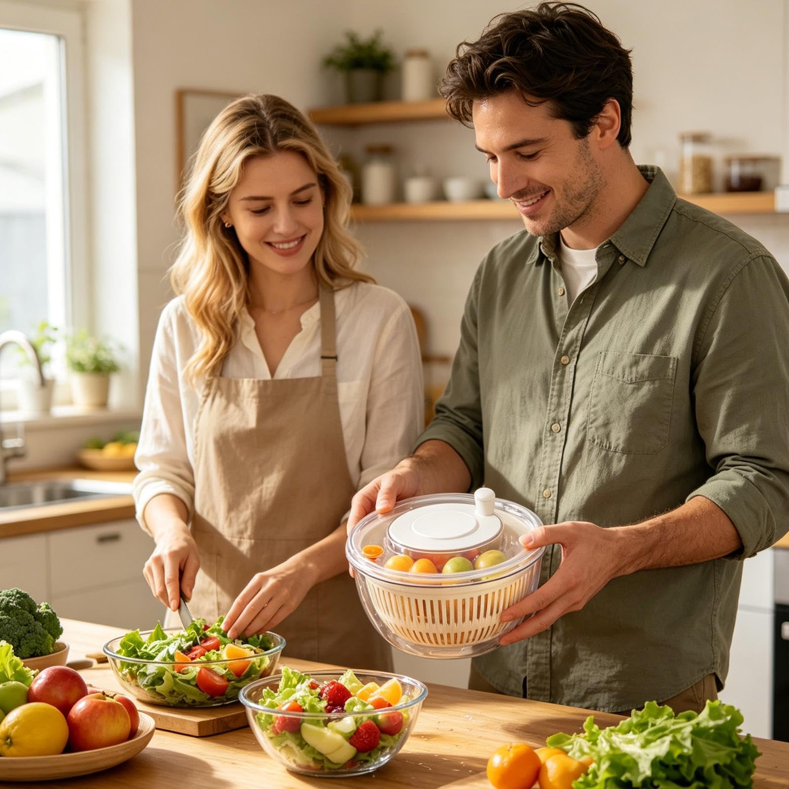 Genérico Asciugatrice per verdure, pulente, lavabile in lavastoviglie | Ciotola per lavare l'insalata, per donne, uomini, adulti, casa, cucina, viaggi, campeggio, ristorante, alimentazione sana