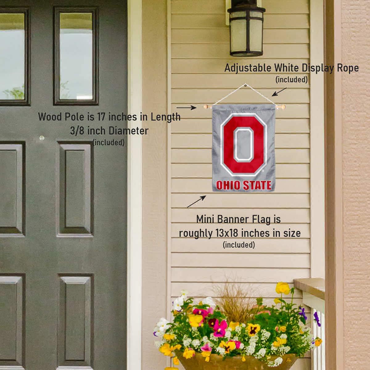 Ohio State Buckeyes Block O Gray Banner for Windows Doors and Walls