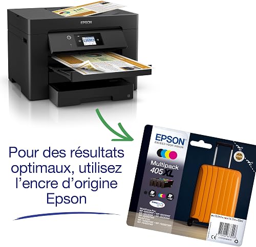 EPSON WorkForce WF-7830DTW | Imprimante A3 4-en-1 - Impression recto-verso, Numérisation, Copie, Fax - WiFi Direct, Ethernet, PrecisionCore, 25ppm Noir/12ppm Couleur, Encres individuelles, Mobile - 9