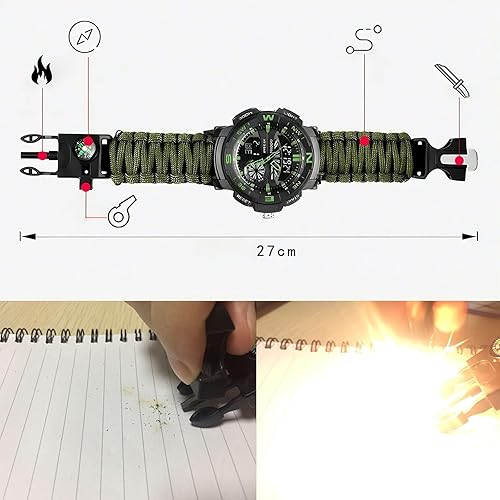 Miniatura 2 de Reloj digital táctico multifuncional al aire libre, brújula, 5ATM impermeable, para senderismo, caza y operaciones tácticas