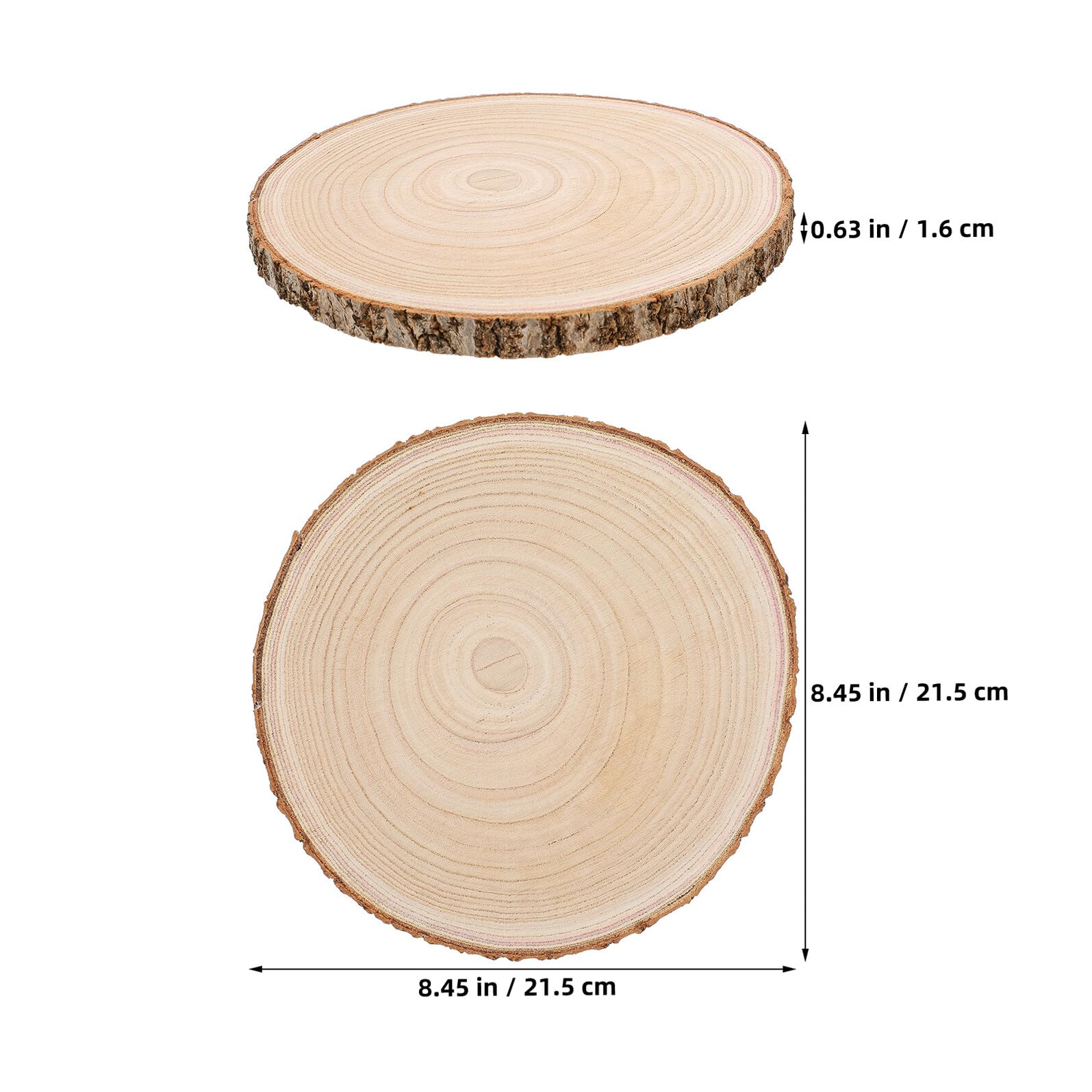 VILLCASE 8 Szt. Sztuk Naturalnych Plasterków Drewna z Korą Surowe Krążki Drewniane z Gładką Powierzchnią Do Rękodzieła i Dekoracji Rustykalnych Materiałów Do Projektów Drewnianych