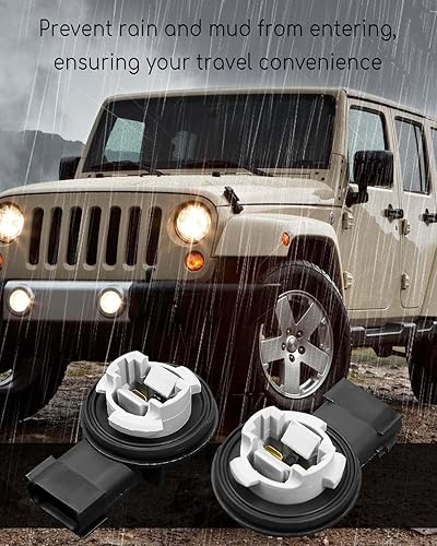 Miniatura 3 de Enchufes de luz de señal de giro aptos para Jeep Wrangler JK JKU 2007-2018, enchufe de bombilla de luz de estacionamiento frontal, paquete de 2